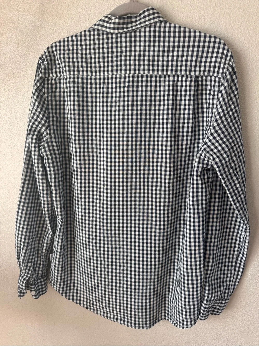 Peter Werth Men's Navy and White Gingham Button-Down Shirt